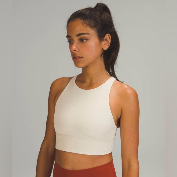 lululemon athletica Other - Lululemon Medium Support High Neck Cream Off White Sports Bra Fitness Top